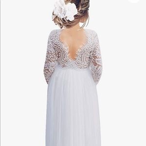 NWT Peony Lace Long Sleeve Flower Girl Dress Sz 5